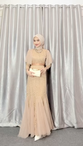 MAXI FLORA GAMIS DUYUNG BRUKAT MALIKA TULLE GAMIS PESTA GAMIS MEWAH DRESS PESTA MUSLIMAH 5 WARNA