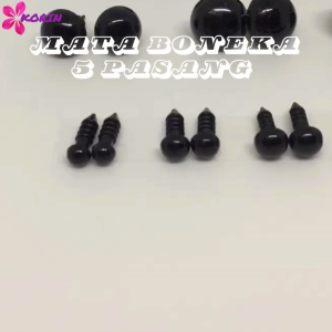 [5 Pasang] Mata Boneka Bulat Hitam / Amigurumi / Safety Eyes Doll Uk. 5mm – 24 mm (5pasang/10pcs)