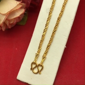 สร้อยคอทองลายเปียเกลียวสาน 20 นิ้ว เทียบเท่า 1 บาท หุ้มทองไมครอน เกรดพรีเมี่ยม ใส่ได้ทุกโอกาส รูปถ่ายจากสินค้าจริง