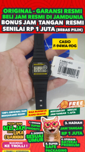 CASIO ORIGINAL - CASIO F-94WA-9DG - MEN NG - Resin - Hitam - Jam dunia JD18ST  Jam Tangan Pria Jam Pria Jam Tangan Anti Air + CASIO F-94WA-9D F 94WA 9D F-94WA 94 WA F94 F-94 F94WA F-94 $ RS
