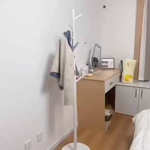 Solid Wood Coat Rack Floor to Ceiling Bedroom Hanger Simple Living Room Stand Simple Household Hanger and Bag Rack