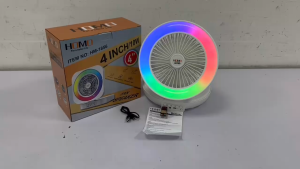 TECHNO MIRACLE STORE HM-1857 Folding Gear Shifting Fan & Portable RGB Color Light