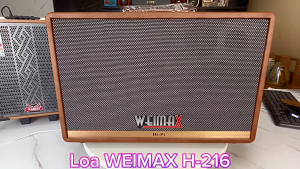 Loa karaoke xách tay Weimax H-216 công suất 1000W tặng kèm 2 micro không dây âm thanh sống động mạnh mẽ chỉnh bass treble echo reverb kết nối đa dạng thời gian hoạt động 4-6h
