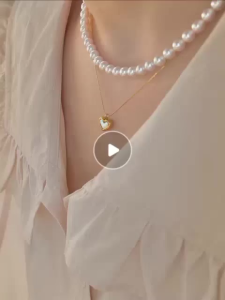 Kalung Titanium Wanita Love Gold import Korea Style perhiasan Wanita Anti karat - STAYCOOL SHOP