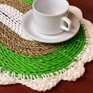 Tatakan Piring Gelas/Taplak Meja Kecil Oval 25X36 Cm Kerajianan Anyaman B.CRAFTJOGJA