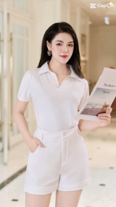 Áo thun có cổ thiết kế cao cấp Laeem Design LA2N24006 chất vải cotton mềm mát dễ mặc