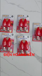 Vỉ 2 bóng ớt LED ông địa/ ông thần tài 1W (đuôi E12) màu đỏ