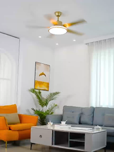 GOGEOUS Lampu Kipas Angin Gantung Plafon Modern LED Dan Sederhana 2IN 1 3 Warna 6 Kecepatan 42/52 Inch Meja Makan Kamar Tidur Balkon Lampu Kipas Angin Remote