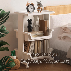 Japanese Multipurpose Layered Rack Storage for Kitchen Bathroom Bedroom Shelf Organizer Space Saver
