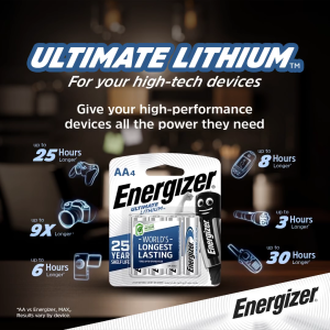 [Bundle of 2] Energizer Ultimate Lithium AA Batteries (2 Cards 8 pcs)