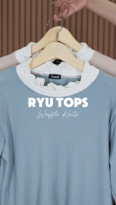 Yoenik Apparel Ryu Tops - Atasan Lengan Panjang Korean Style - Atasan Waffle Knit - Manset Korea