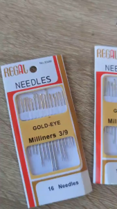 Klik-Beli Jarum Jahit Tangan Regal 1/5 - 3/9 Gold Eye Milliners Needles Warna Emas