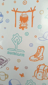 Topi SANGALAKI NB Sportcap Square Blue Orange Camo