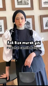 Blouse Panjang Wanita Kombinasi Knit Mix Satin Yang Lagi Viral