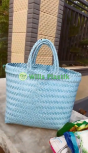 Tas Anyaman Plastik Polos Jumbo (L) untuk Hampers Parcel Souvenir / Tas Bingkisan muat Kotak Nasi