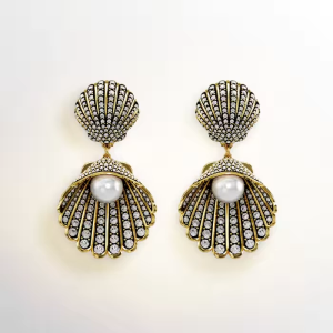 🖤Swarovski🖤(New) Idyllia series ต่างหูหนีบมุกประดับเพชรทรงกลมสีทอง ต่างหูแฟชั่นผู้หญิงเงินแท้ 925 (EH-JS87986310054) ต่างหูคู่รักสไตล์ดีไซน์คลาสสิก ของขวัญพิเศษสำหรับแฟนหรือแฟนของคุณ