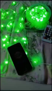 Lampu led string running rgb 10 meter 5v sensor suara remote dan bluetooth