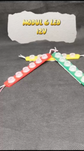 Lampu LED Module Strip Variasi Motor Mobil Bak Truk Fuso 1x6 Putih Merah Hijau Kuning Biru Pink 12V 6 Mata Besar 12 Volt 6 Watt SMD 13620