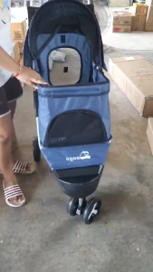 รถเข็นสัตว์เลี้ยง V4 รถเข็นหมา 3ล้อ รถเข็นแมว พับเก็บได้