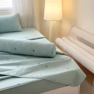 🎀(SALE RẺ) SET 4 MÓN GA BỌC TRẦN THÊU HOA COTTON SOLID NHẬP KHẨU CAO CẤP