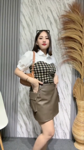 COZZYBISS SUZAN TOP BLOUSE 2IN1 MIX MOTIF Lengan Pendek / Atasan Blouse Crop Wanita Termurah