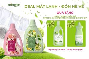 Nước giặt xả sinh học enzym LUXURY MINMINCARE. compo 2 can tặng 1 chai nước lau sàn 1000ml
