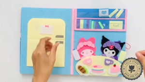 Sách Vải Ngôi Nhà KUROMI và MELODY 9 trang (Hình thật 100%) - Đồ Chơi Handmade Cho Bé Gái