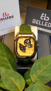 Jam tangan pria Belleda 9528 Rubber Sakelton Otomatis Anti Air Terbaru Watches