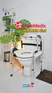 COREMEDIX - Shower + Commode Chair + Walker 5in1 KJT 935 BS | Kursi Mandi BAB Toilet Duduk Portable