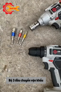 Bộ 3 đầu chuyển vặn khẩu 1/2-3/8-1/4 cho máy khoan