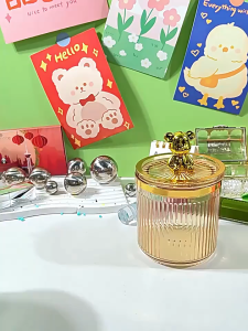 Tempat Penyimpanan Kapas Cottonbuds Kotak Penyimpanan Serbaguna dengan Tutup /Tempat Cotton Bud Tusuk Gigi Kotak Perhiasan Acrylic Multifungsi
