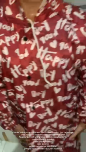 Jas hujan setelan / jaket / celana / motif / Happy Day / GRC - 81018