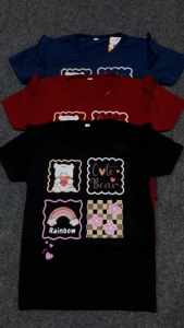 Kaos Anak Perempuan Lengan Pendek Usia 3-14 Tahun Kaos Anak Cewek Baju Harian Anak Anak