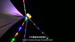LED light string 8m 80 lights multifunctional waterproof outdoor warm light atmosphere light string colorful camping light outdoor tent garden light