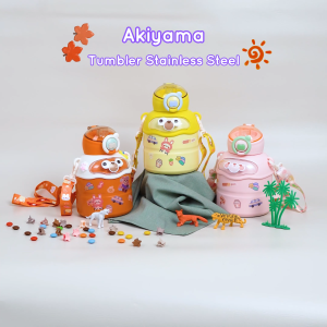 Youware - Akiyama Tumbler Anak / Botol Minum Karakter Hewan untuk Anak Sekolah Belajar Bekal PAUD TK SD SMP Tumblr Stainless Steel