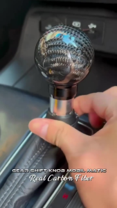 Gear Shift Knob Tuas Persneling Mobil Matic Real Carbon Fiber Aksesoris Interior Premium