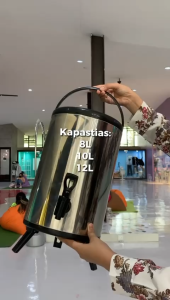 CS Termos Air Milk Tea Bucket Water 8 10 12 Liter / Dispenser Minuman Serbaguna / Drink Jar Termos Sta