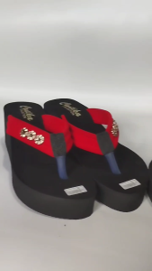 Cantika Sandal Wedges 6 Cm Jepit Balok Variasi Jasco Wanita Kekinian