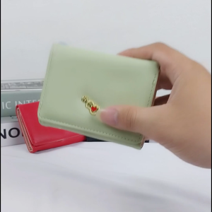 Sampai7an D79 / Dompet Mini Cewek Model Lipat Simple Motif Hiasan Love Cantik Tempat Penyimpanan Uang Kertas Koin / Dompet Multifungsi Termurah / Dompet Wanita COD