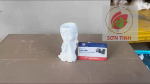 Tượng tô màu Cô gái gác tay mèo C14 tô tượng thạch cao (Không kèm màu) trồng sen đá xương rồng