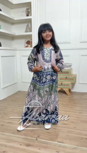 gamis anak perempuan usia 5-10 tahun bahan katun adem sekali bisa buat sehari hari