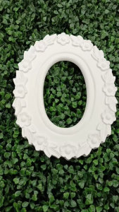 M879 WHITE CLASSIC FLORAL MIRROR FRAME | BINGKAI CERMIN | MATERIAL PU