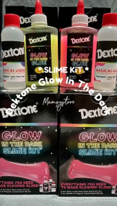 Mainan Slime Dextone Slime Kit Glow IN THE DARK - PINK / BLUE