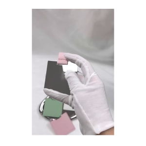 Gương Trang Điểm Cầm Tay Mini Bằng Thép Không Gỉ Da Pu Mini VuôngThiết Kế Hai Mặt Cỡ Nhỏ -NIEVE