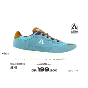 Aerostreet 37-44 Ortiz Natural Biru Coklat - Sepatu Sneakers Sport