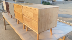 HomeFurni 2-Layer Minimalism Bedside Table: A Solid Wood Storage Cabinet