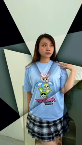 CAROTYLES S Kaos Couple Keluarga Motif SHARK FULLPRINT Wanita Lengan Pendek Katun