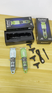 Kemei KM-1133 Professional Hair Clipper Rechargeable Barber Shop Fade Cordless Hair Trimmer Transparent Cover Razor