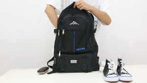 65L Thickened Canvas Student Schoolbag Mens Large-Capacity Outdoor Backpack Womens Strong Wear-Resistant Sports Travel