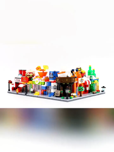 โมเดลบล็อกตัวต่อ รูปเมือง ขนาดเล็ก ของเล่นเสริมการเรียนรู้ สําหรับเด็กผู้ชาย และเด็กผู้หญิง（99pcs）-OiLi